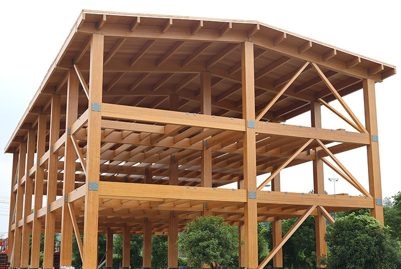 桃花江全竹结构楼主体架构